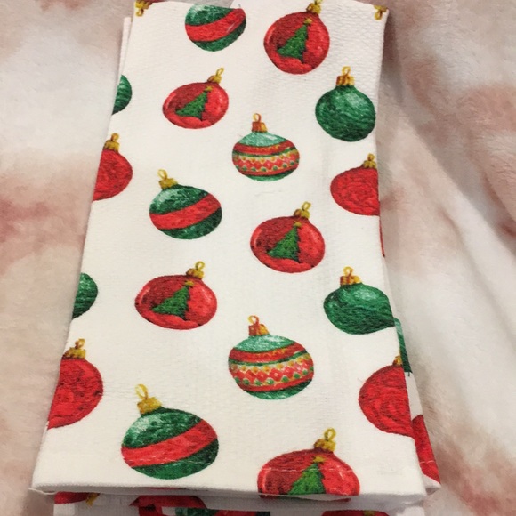 Rockhill Christmas Ornament Holiday Kitchen Towel Duo NWT Cotton 18”x28” - Picture 9 of 11